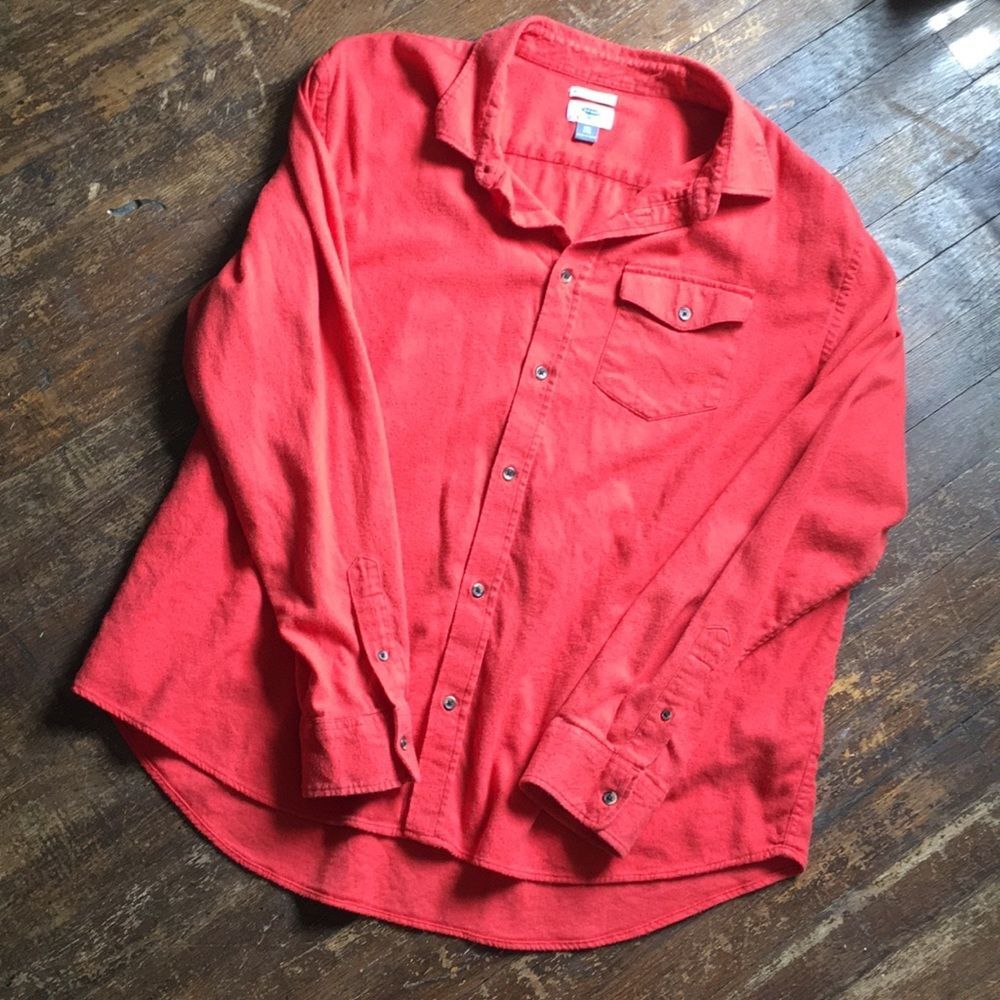 Old Navy Mens Orange Casual Longsleeve Button Up Shirt Size XXL